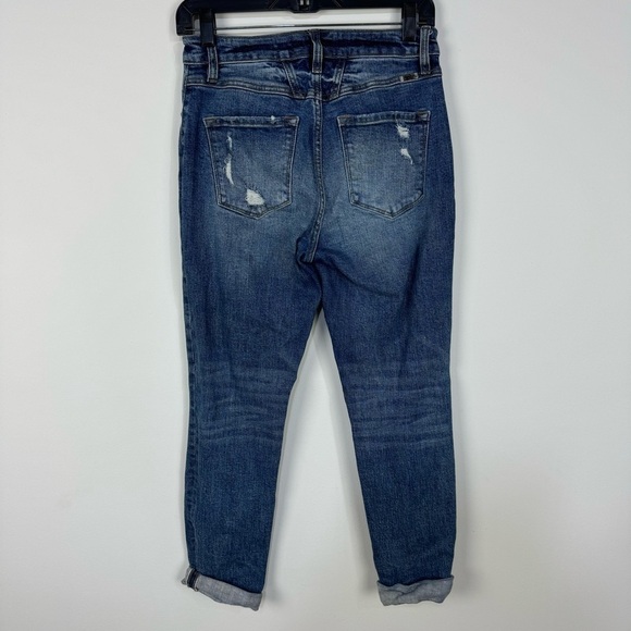 KanCan ripped distressed cuffed high rise denim relaxed jeans - Picture 2 of 5